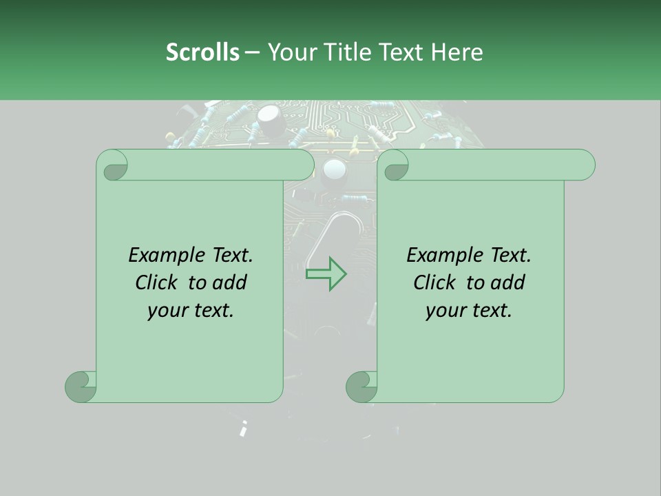 A Computer Circuit Board Ball On A Black Background PowerPoint Template