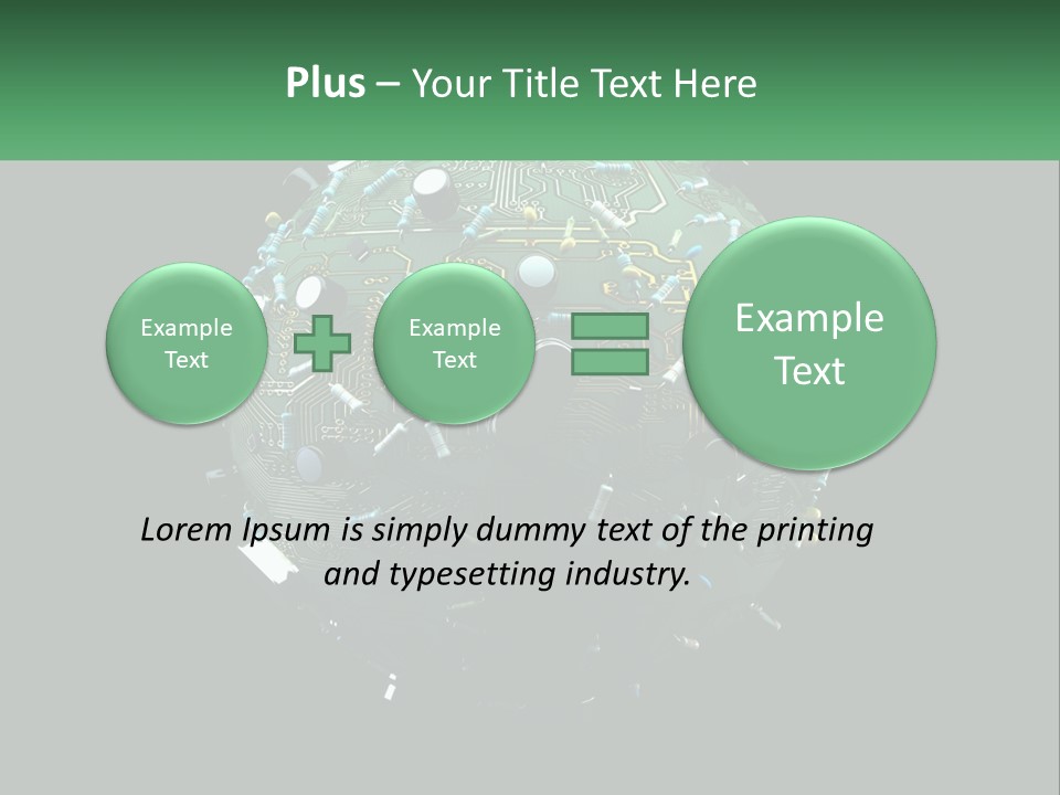A Computer Circuit Board Ball On A Black Background PowerPoint Template