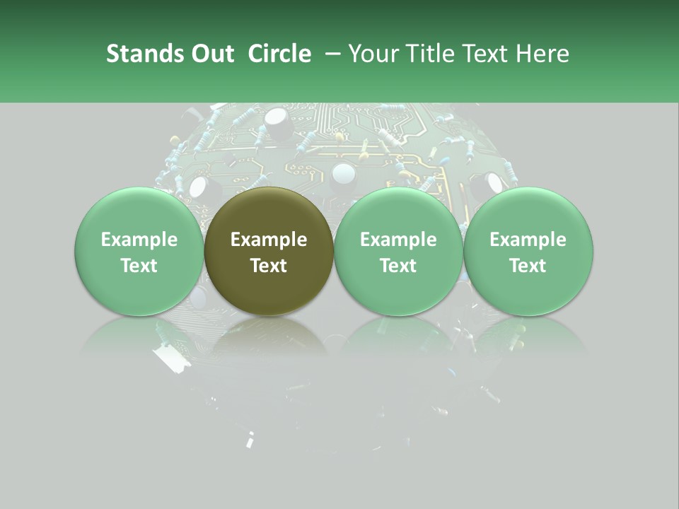 A Computer Circuit Board Ball On A Black Background PowerPoint Template