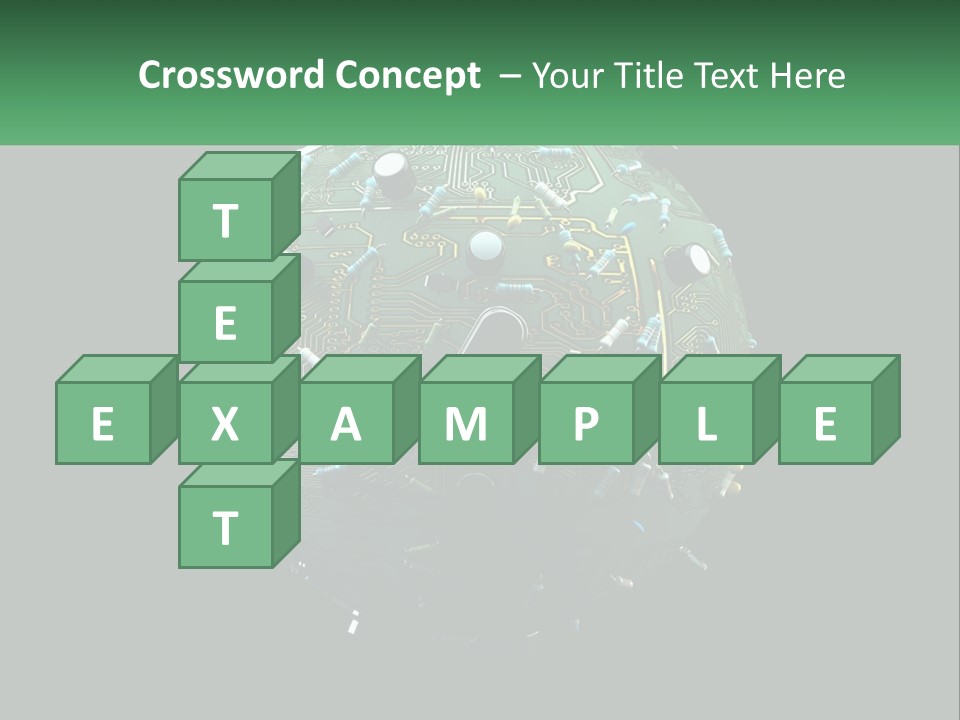 A Computer Circuit Board Ball On A Black Background PowerPoint Template