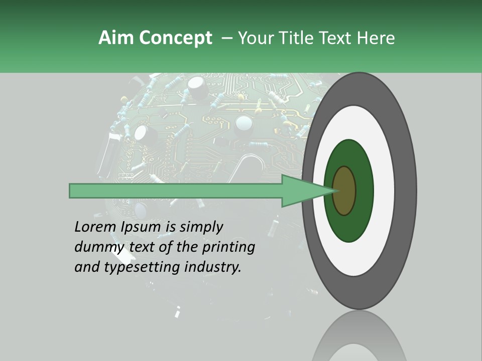 A Computer Circuit Board Ball On A Black Background PowerPoint Template