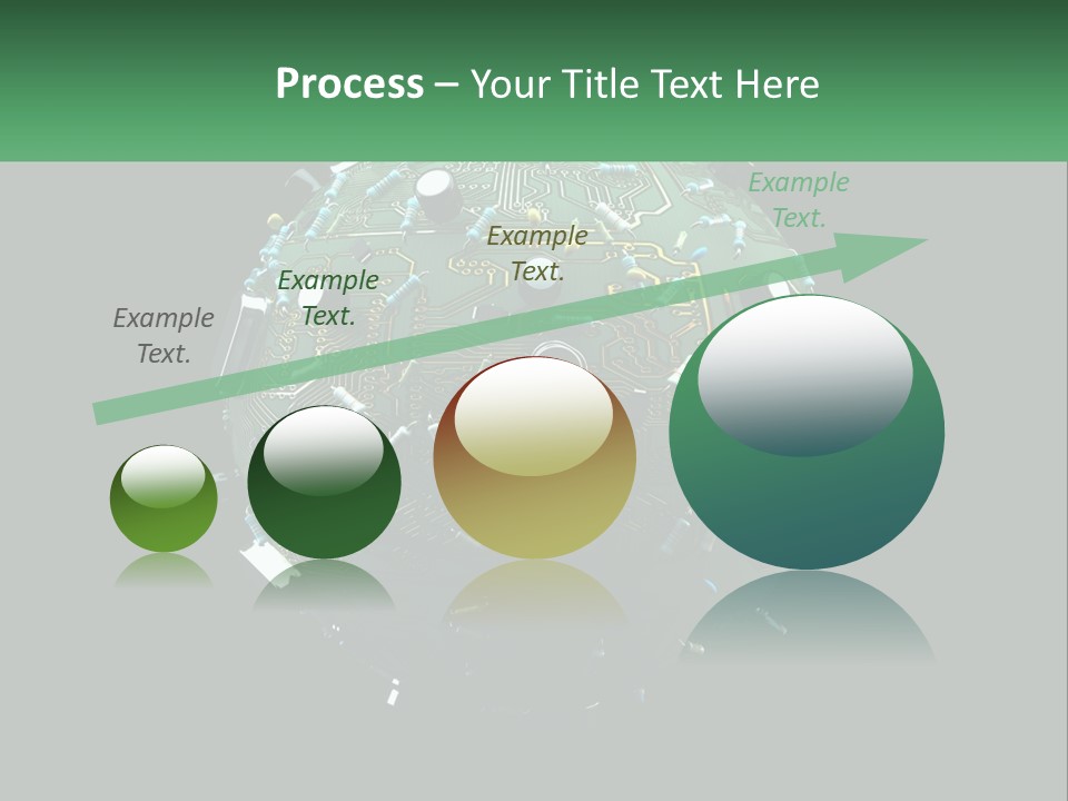 A Computer Circuit Board Ball On A Black Background PowerPoint Template