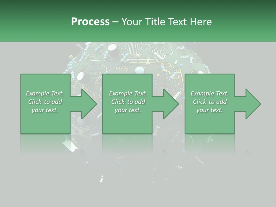 A Computer Circuit Board Ball On A Black Background PowerPoint Template
