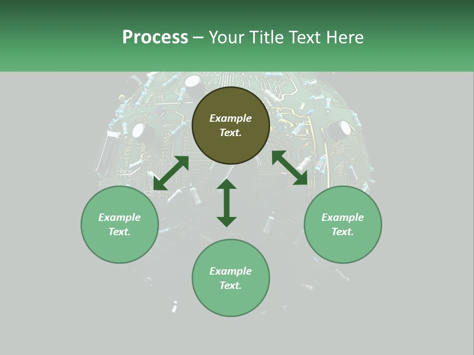 A Computer Circuit Board Ball On A Black Background PowerPoint Template