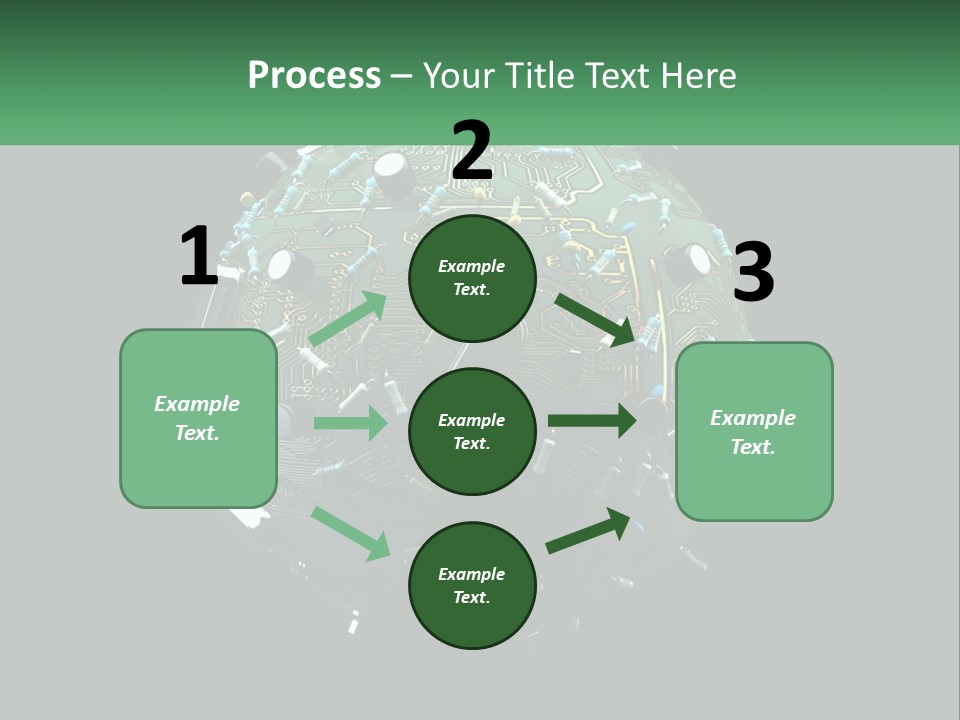 A Computer Circuit Board Ball On A Black Background PowerPoint Template