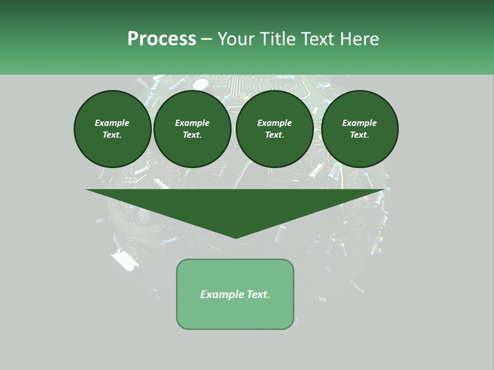 A Computer Circuit Board Ball On A Black Background PowerPoint Template