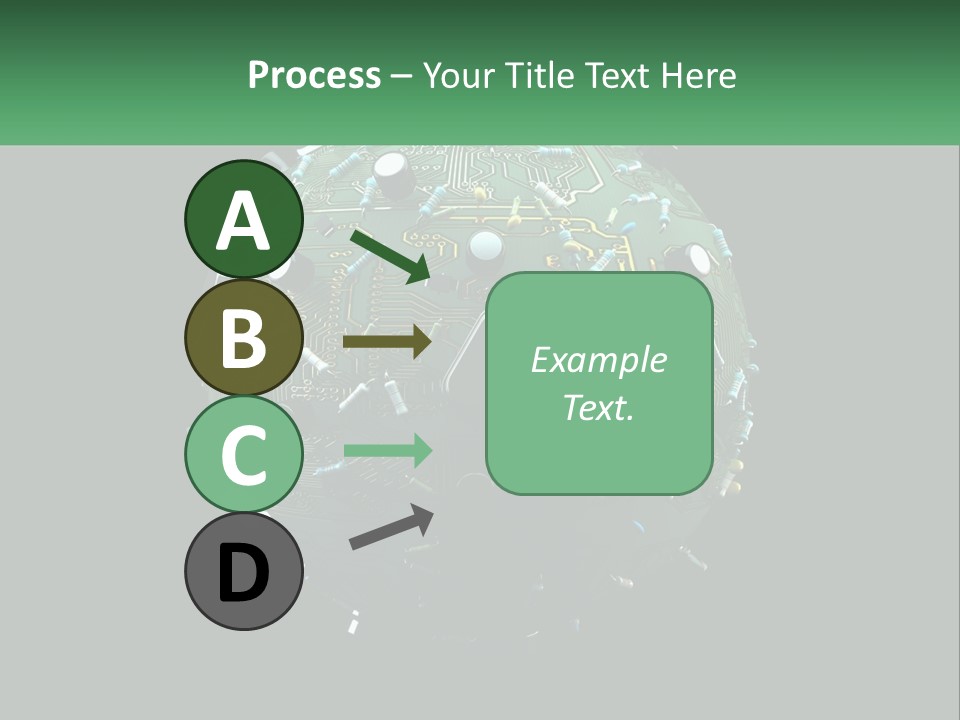 A Computer Circuit Board Ball On A Black Background PowerPoint Template