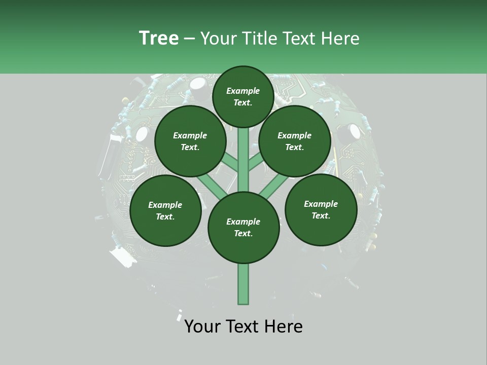 A Computer Circuit Board Ball On A Black Background PowerPoint Template