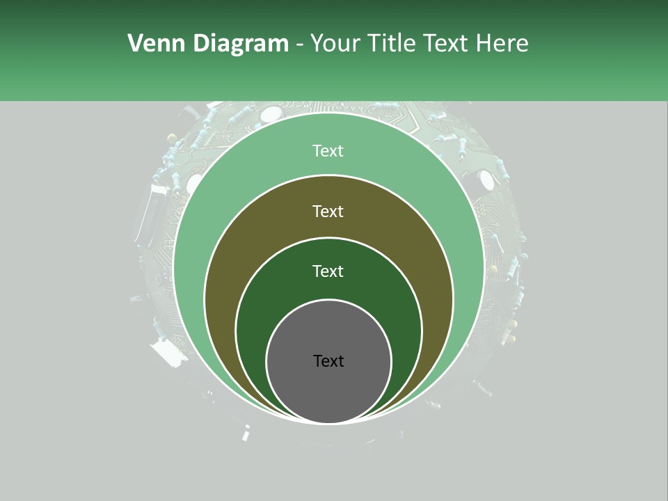 A Computer Circuit Board Ball On A Black Background PowerPoint Template