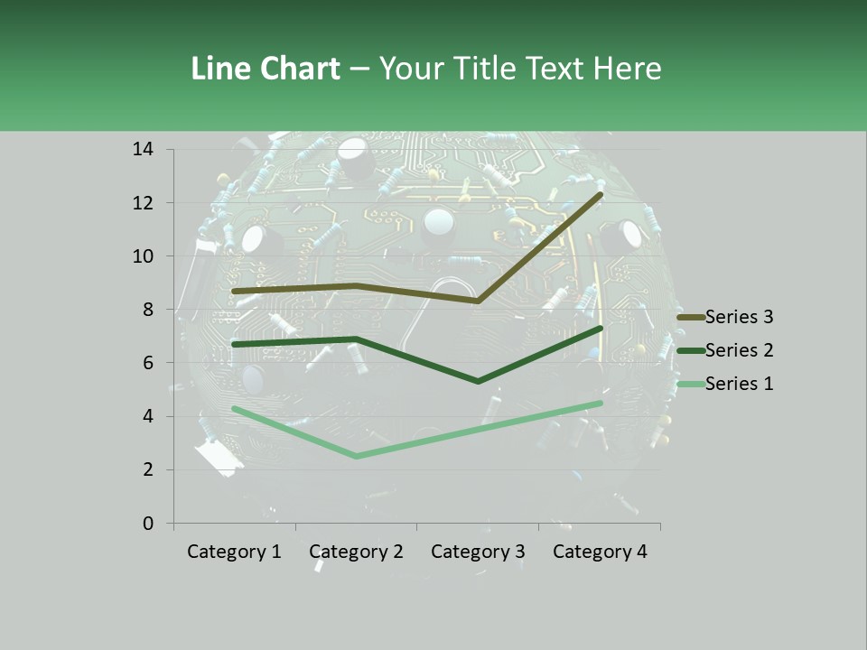 A Computer Circuit Board Ball On A Black Background PowerPoint Template