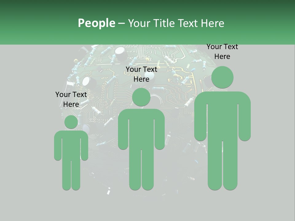 A Computer Circuit Board Ball On A Black Background PowerPoint Template