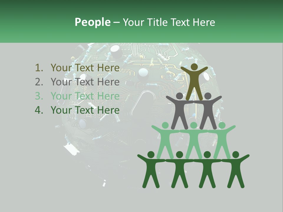 A Computer Circuit Board Ball On A Black Background PowerPoint Template