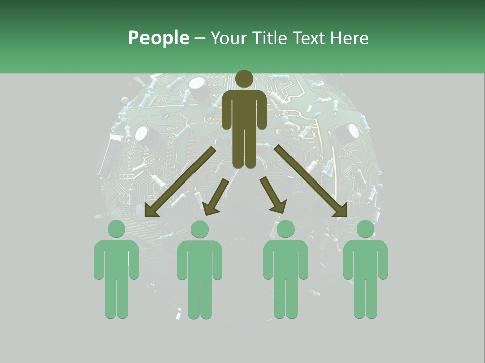 A Computer Circuit Board Ball On A Black Background PowerPoint Template