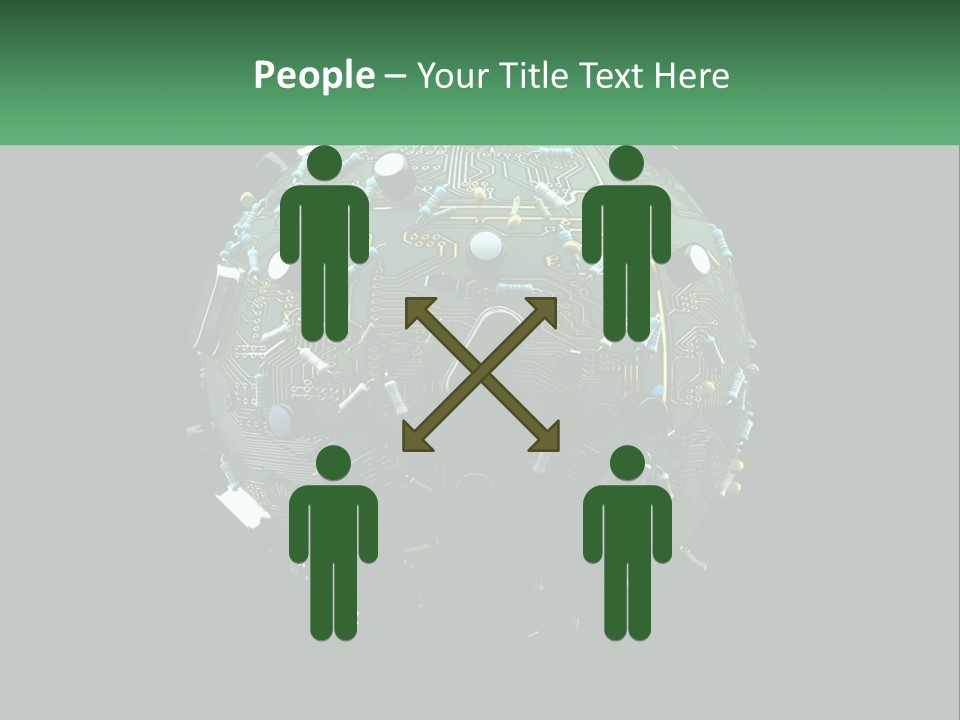 A Computer Circuit Board Ball On A Black Background PowerPoint Template