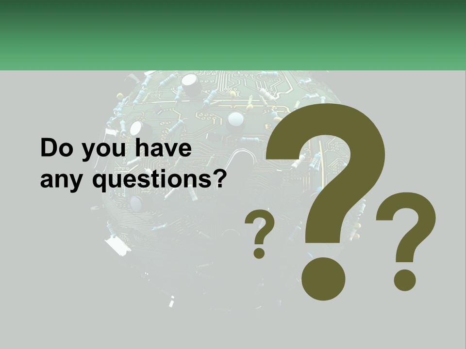 A Computer Circuit Board Ball On A Black Background PowerPoint Template