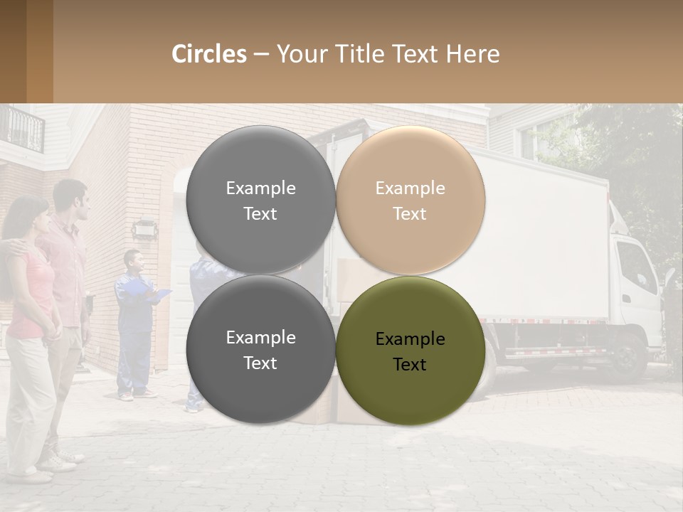 A Group Of People Unloading Boxes From A Moving Truck PowerPoint Template