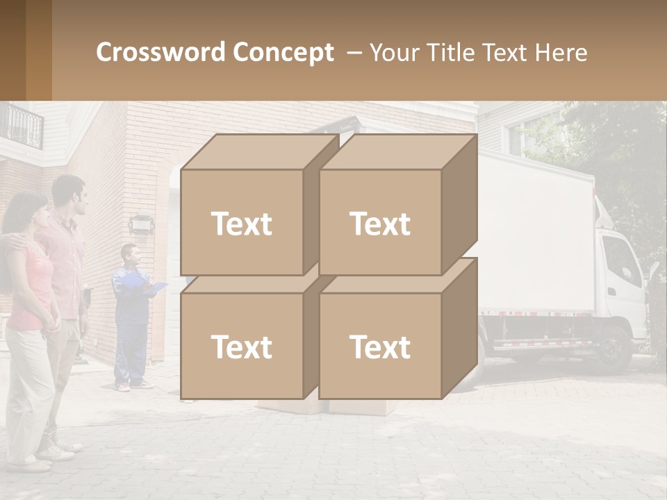A Group Of People Unloading Boxes From A Moving Truck PowerPoint Template