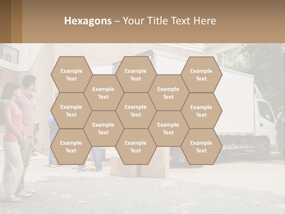 A Group Of People Unloading Boxes From A Moving Truck PowerPoint Template