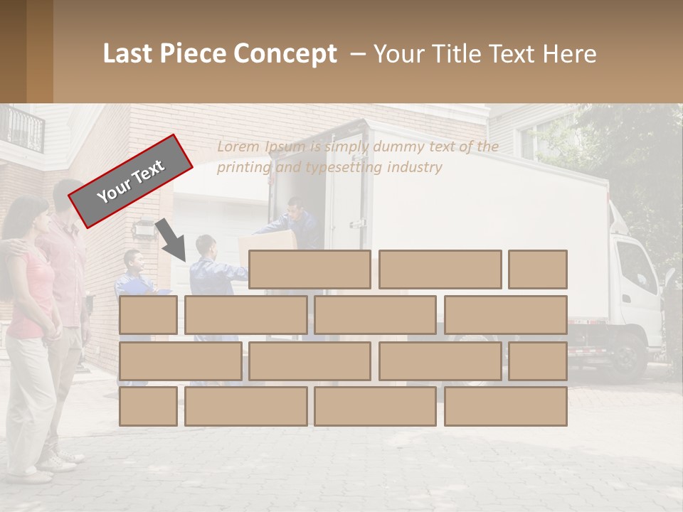 A Group Of People Unloading Boxes From A Moving Truck PowerPoint Template