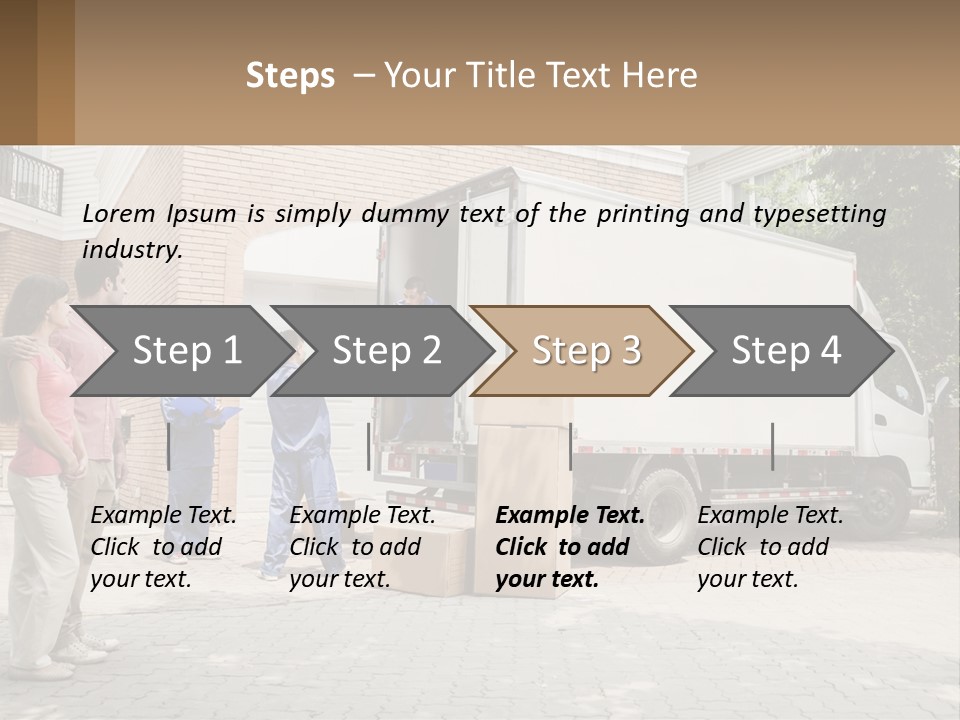 A Group Of People Unloading Boxes From A Moving Truck PowerPoint Template