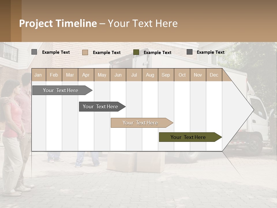 A Group Of People Unloading Boxes From A Moving Truck PowerPoint Template