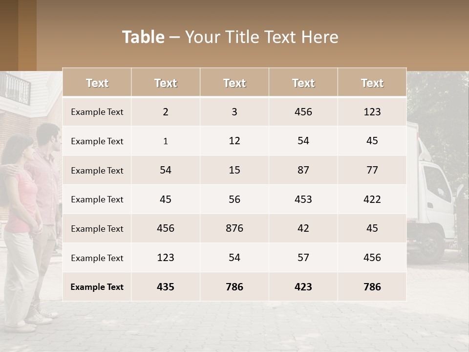 A Group Of People Unloading Boxes From A Moving Truck PowerPoint Template