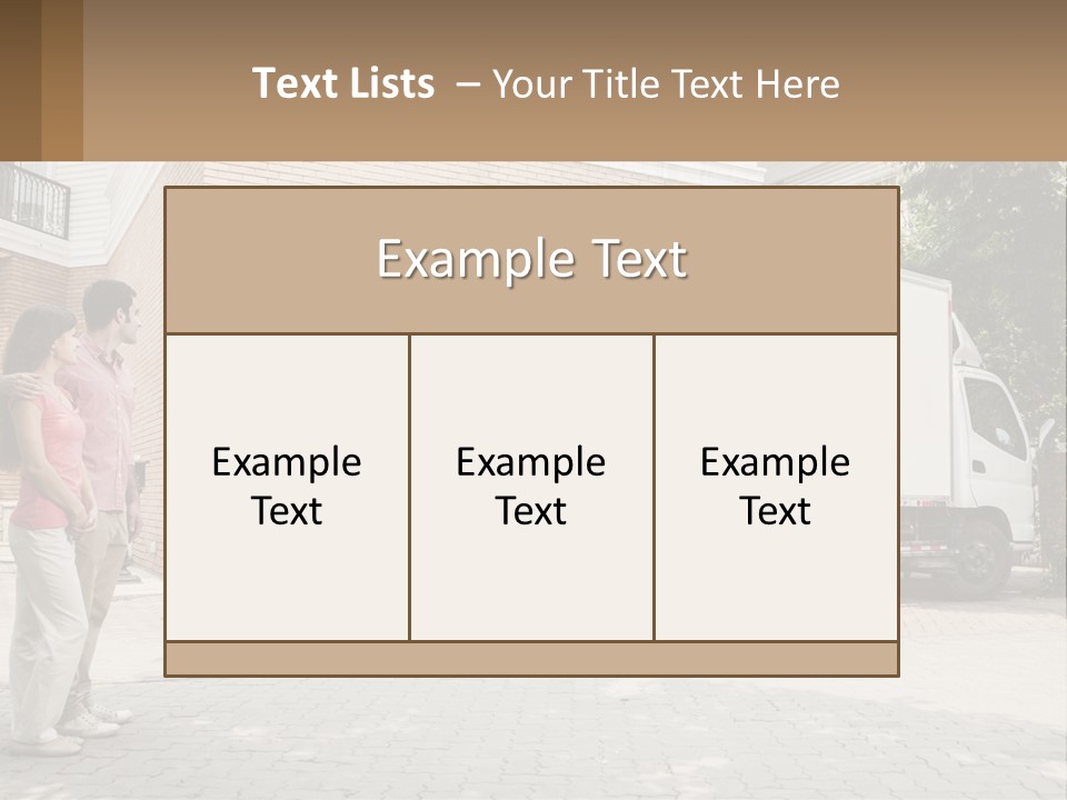 A Group Of People Unloading Boxes From A Moving Truck PowerPoint Template