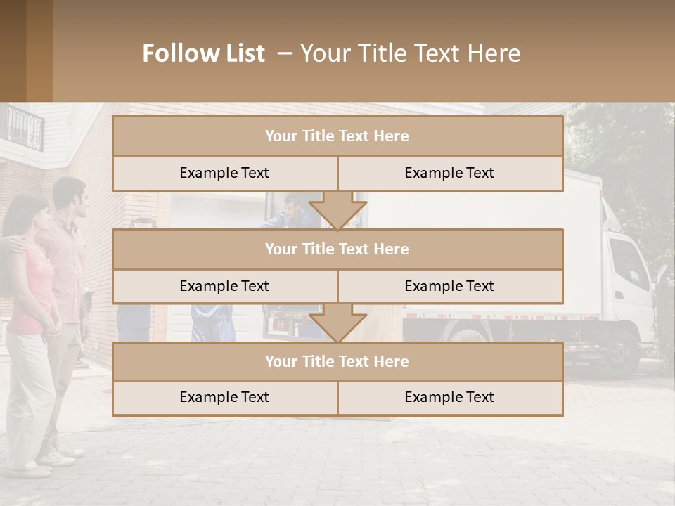 A Group Of People Unloading Boxes From A Moving Truck PowerPoint Template