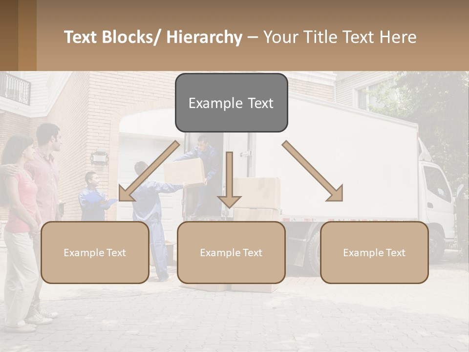 A Group Of People Unloading Boxes From A Moving Truck PowerPoint Template
