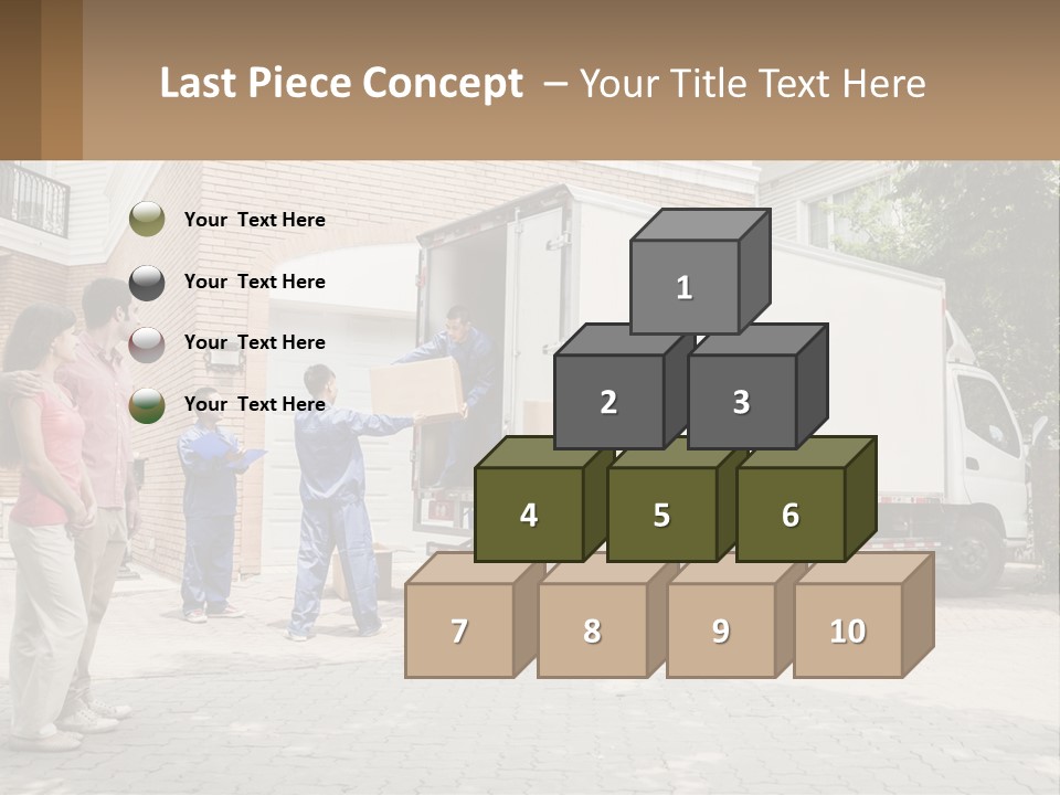 A Group Of People Unloading Boxes From A Moving Truck PowerPoint Template