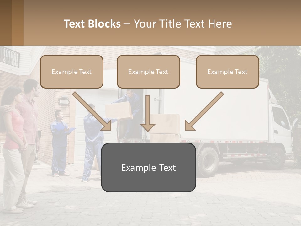 A Group Of People Unloading Boxes From A Moving Truck PowerPoint Template