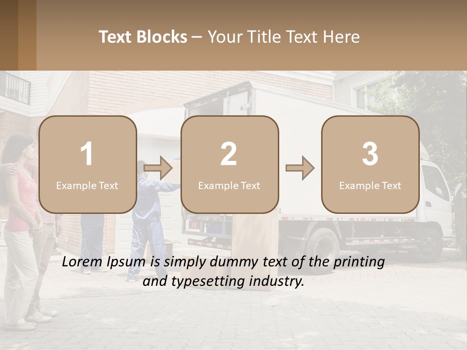 A Group Of People Unloading Boxes From A Moving Truck PowerPoint Template