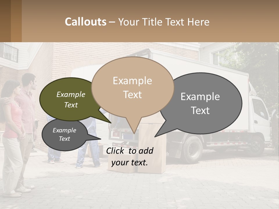A Group Of People Unloading Boxes From A Moving Truck PowerPoint Template