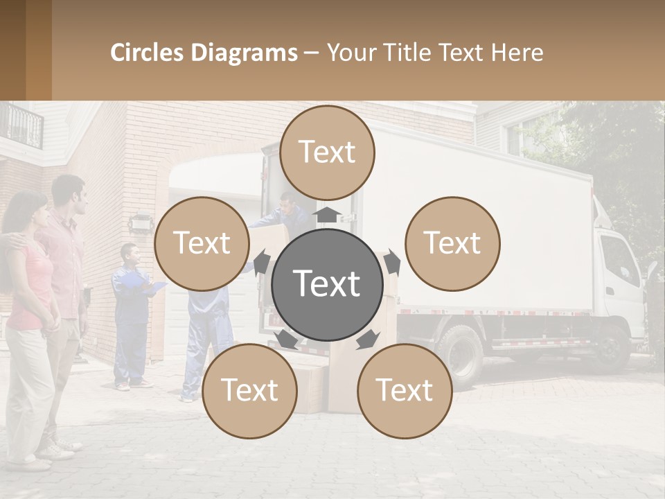 A Group Of People Unloading Boxes From A Moving Truck PowerPoint Template
