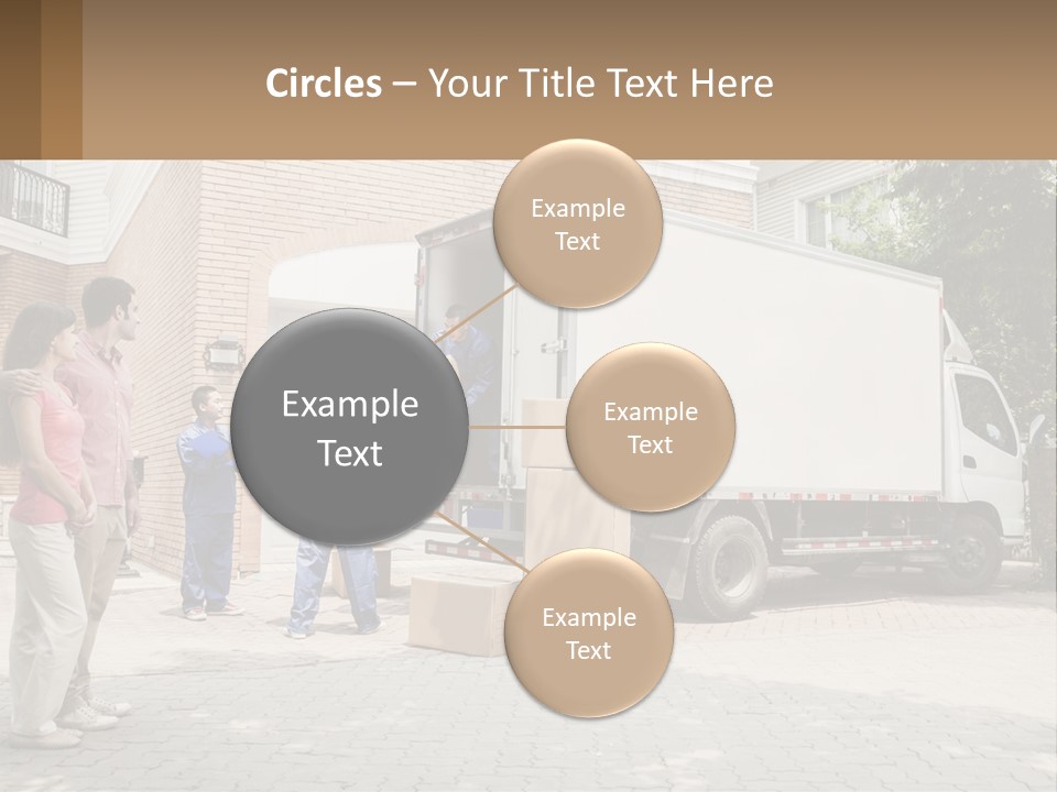 A Group Of People Unloading Boxes From A Moving Truck PowerPoint Template