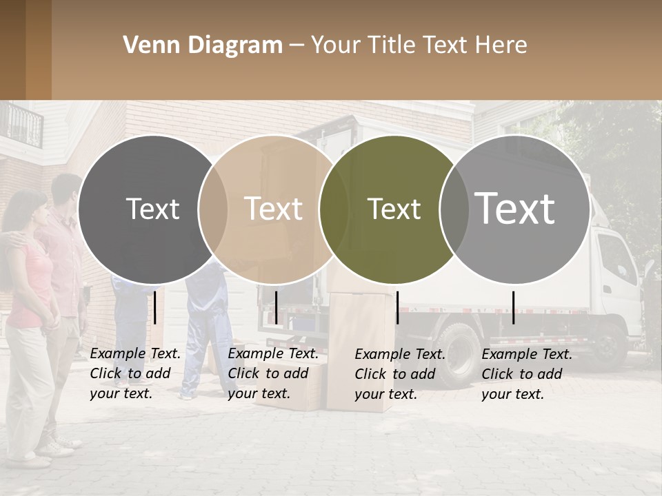 A Group Of People Unloading Boxes From A Moving Truck PowerPoint Template