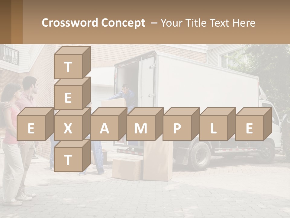 A Group Of People Unloading Boxes From A Moving Truck PowerPoint Template