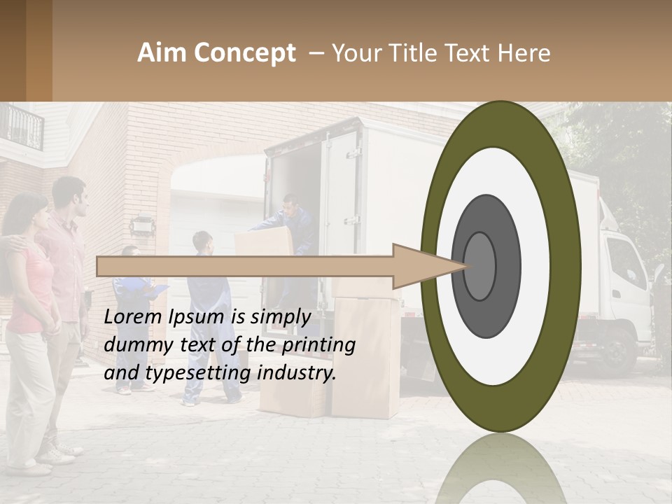 A Group Of People Unloading Boxes From A Moving Truck PowerPoint Template