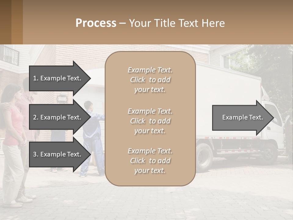 A Group Of People Unloading Boxes From A Moving Truck PowerPoint Template
