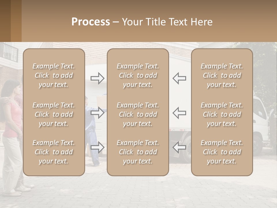 A Group Of People Unloading Boxes From A Moving Truck PowerPoint Template