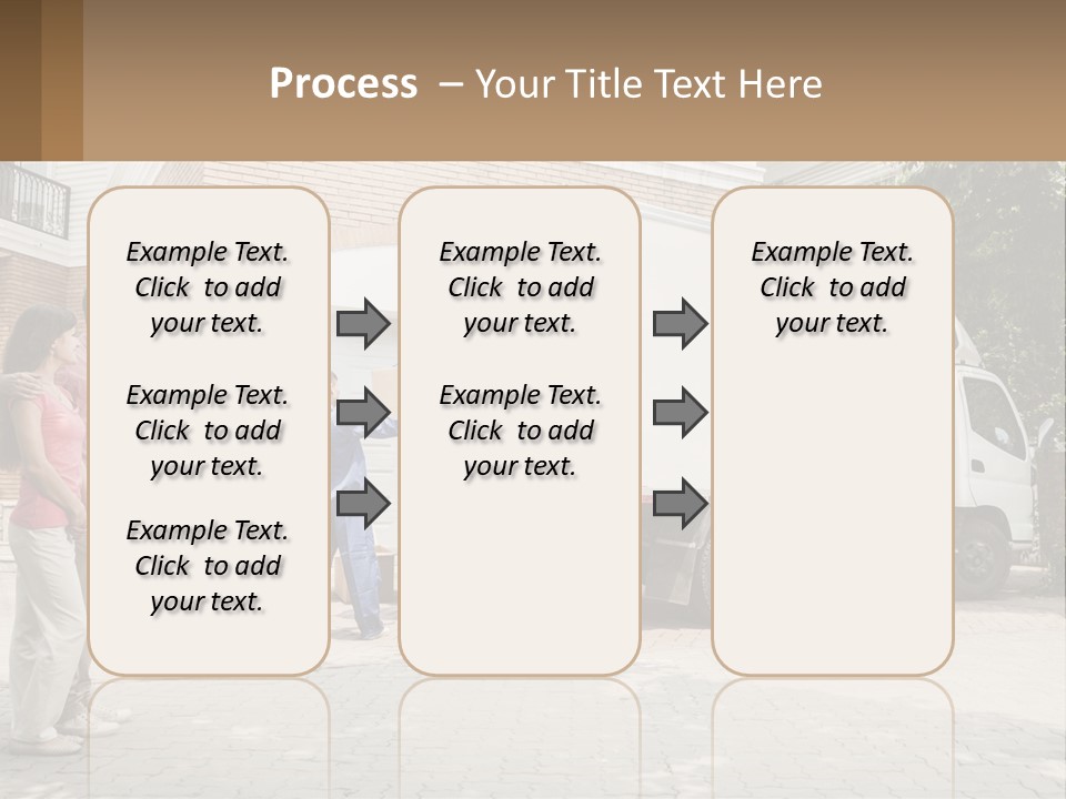 A Group Of People Unloading Boxes From A Moving Truck PowerPoint Template