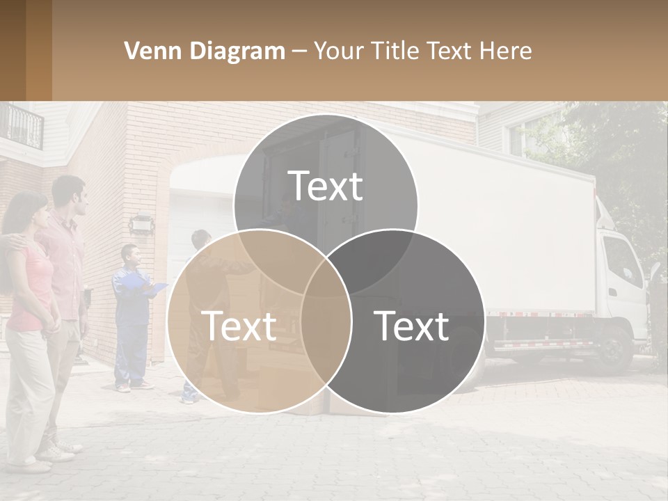 A Group Of People Unloading Boxes From A Moving Truck PowerPoint Template