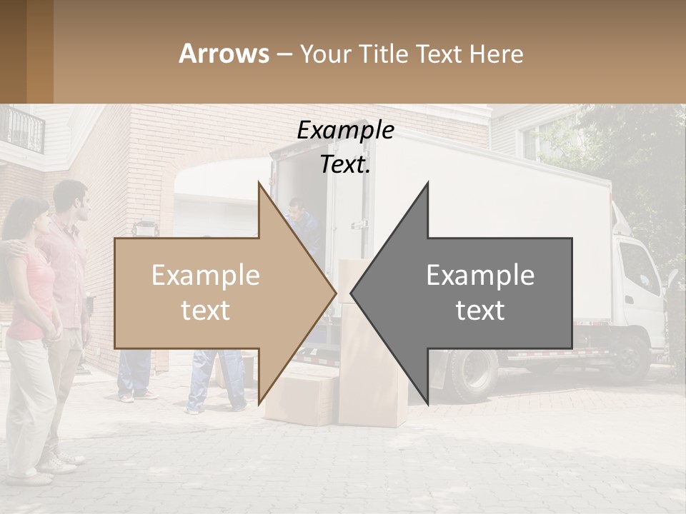 A Group Of People Unloading Boxes From A Moving Truck PowerPoint Template
