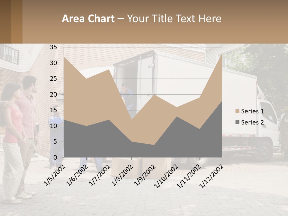 A Group Of People Unloading Boxes From A Moving Truck PowerPoint Template