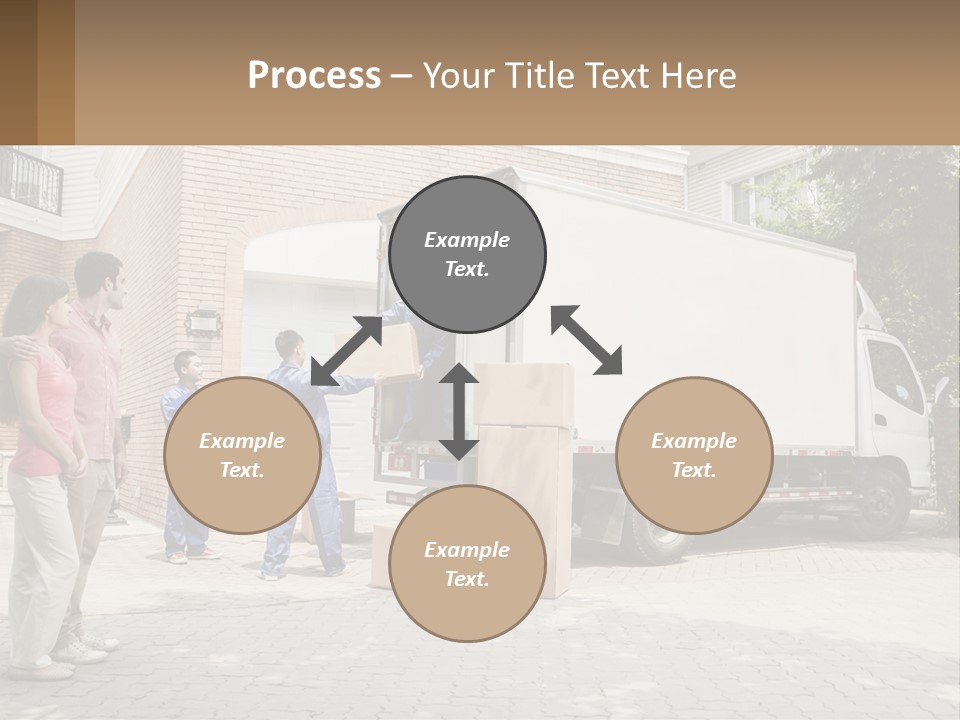 A Group Of People Unloading Boxes From A Moving Truck PowerPoint Template