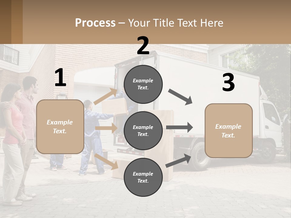 A Group Of People Unloading Boxes From A Moving Truck PowerPoint Template