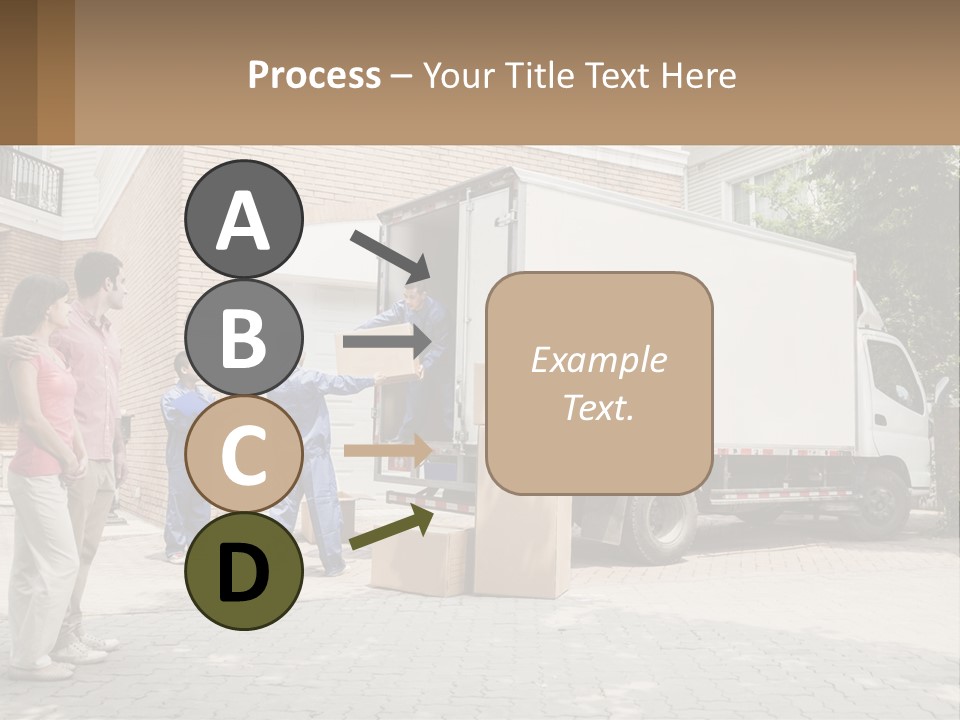 A Group Of People Unloading Boxes From A Moving Truck PowerPoint Template