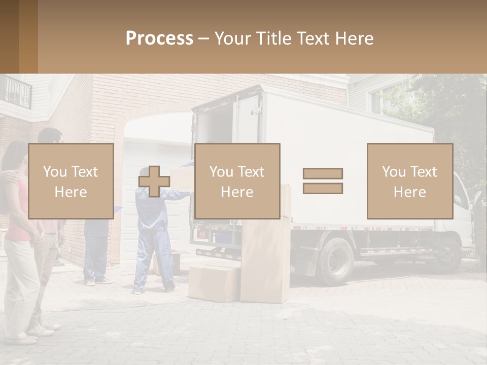 A Group Of People Unloading Boxes From A Moving Truck PowerPoint Template