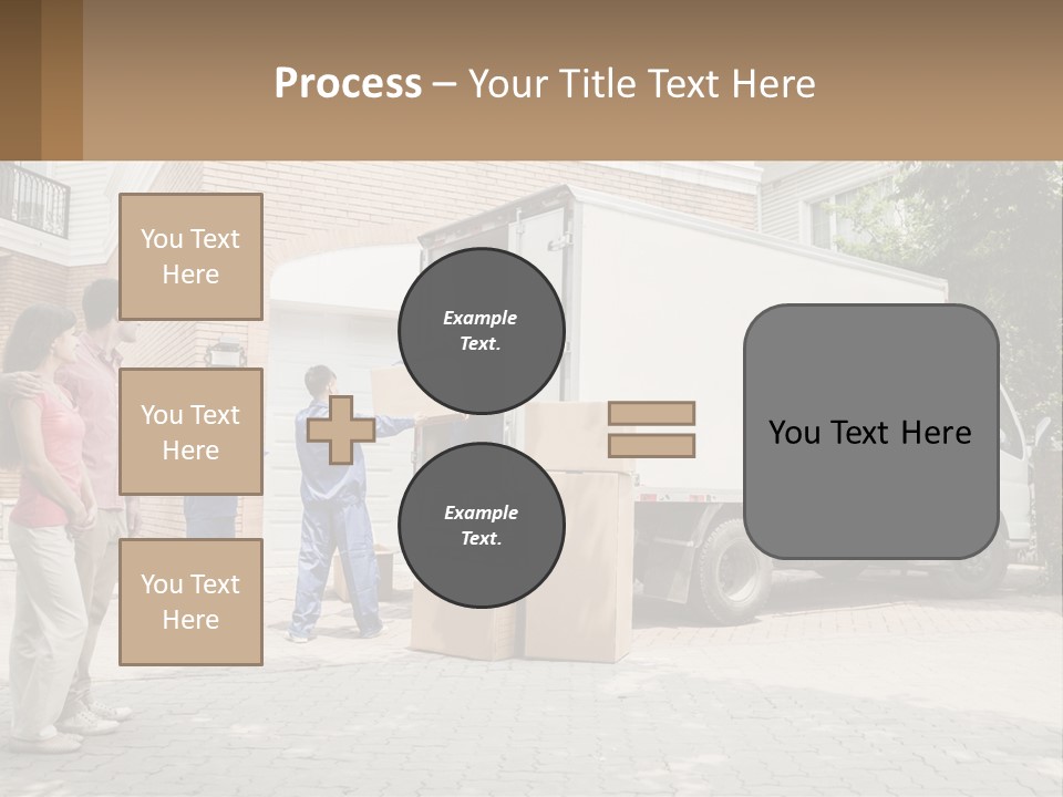 A Group Of People Unloading Boxes From A Moving Truck PowerPoint Template