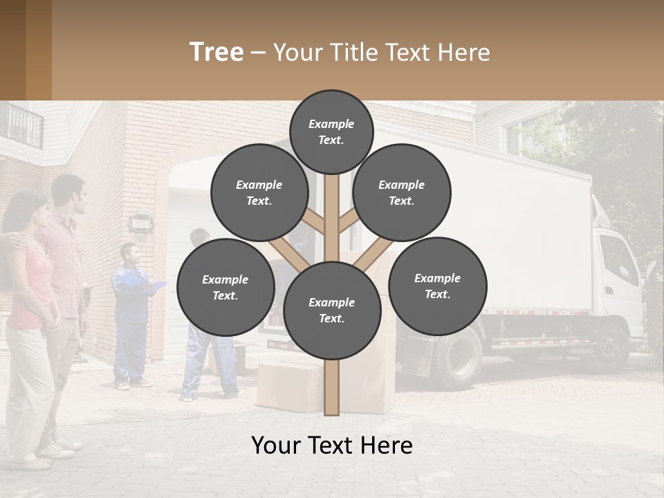 A Group Of People Unloading Boxes From A Moving Truck PowerPoint Template